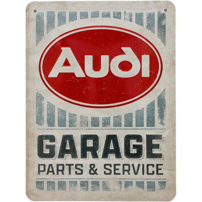 Nostalgic-Art Audi - Garage - Parts & Service - Pltskylt - 15x20 cm