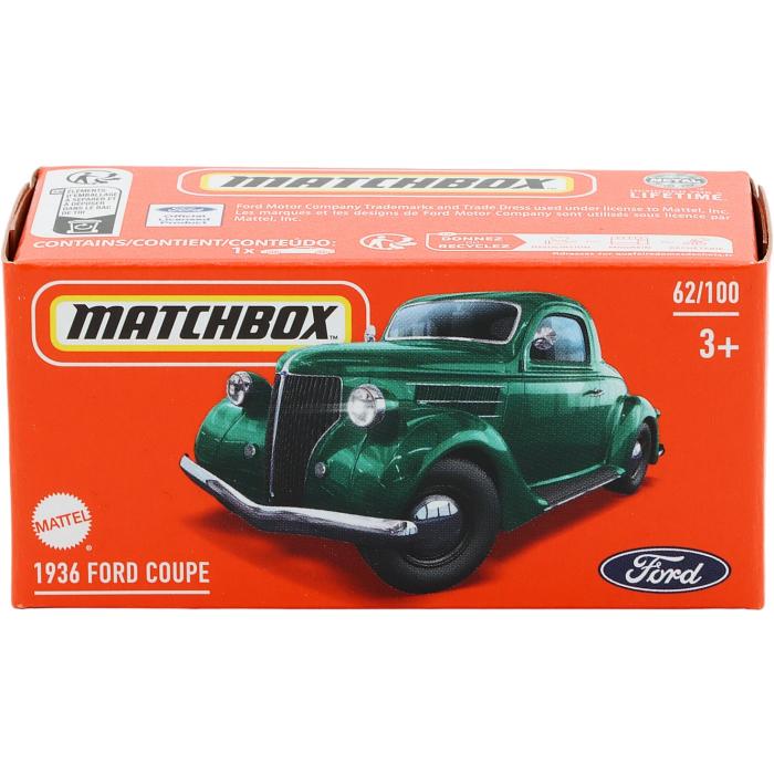 Matchbox 1936 Ford Coupe - Grn - Power Grab - Matchbox