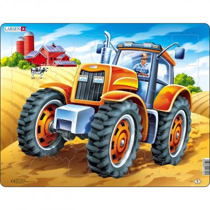 Larsen Pussel - Larsen - Stor orange traktor
