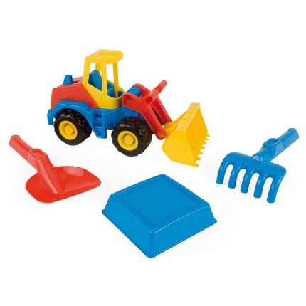 Wader Traktor med tillbehör - Sandleksaker - Wader