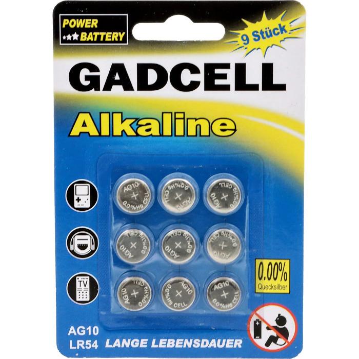 Gadcell Batterier AG10 (LR54) - Alkaliskt - Gadcell