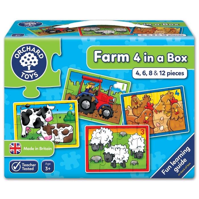 Orchard Toys Farm 4 in a box - pussel (4-pack)
