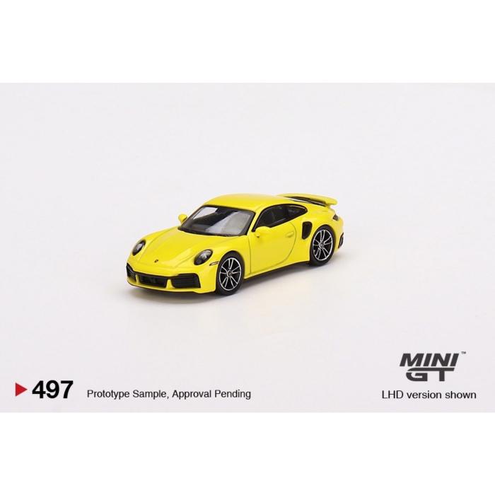 Mini GT Porsche 911 (992) Turbo S - Gul - 497 - Mini GT - 1:64