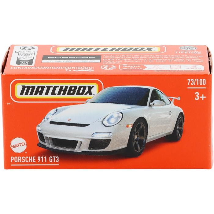 Matchbox Porsche 911 GT3 - Vit - Power Grab - Matchbox