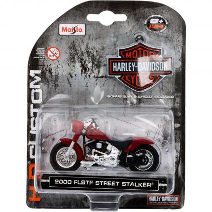 Maisto 2000 FLSTF Street Stalker - Harley - Röd - Maisto - 1:24