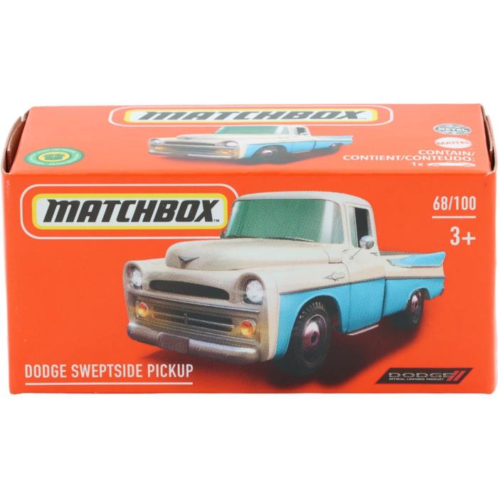 Matchbox Dodge Sweptside Pickup - Bl och Vit - Power Grab - Matchbox