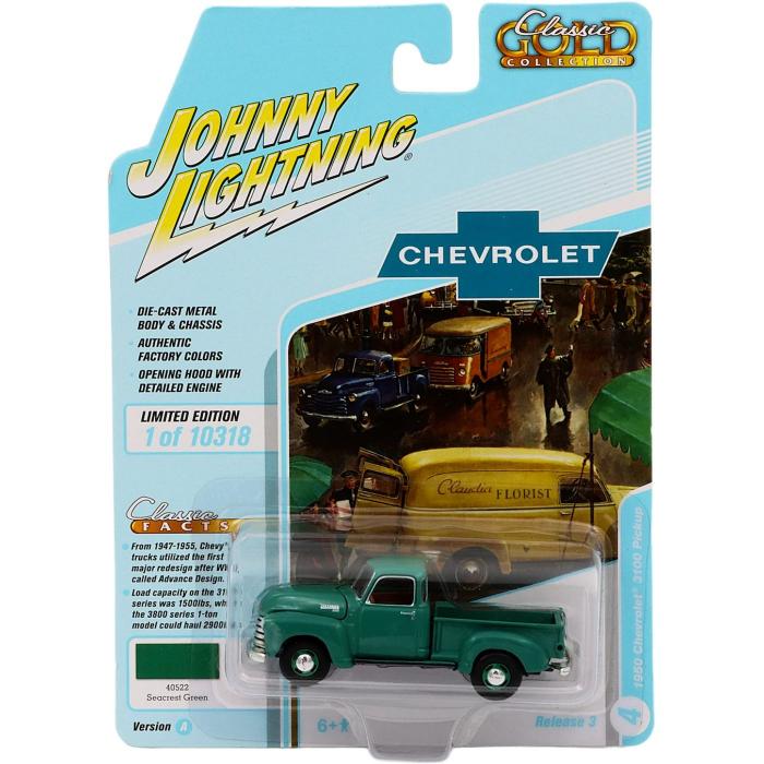 Johnny Lightning 1950 Chevrolet 3100 Pickup - Grn - Johnny Lightning - 1:64