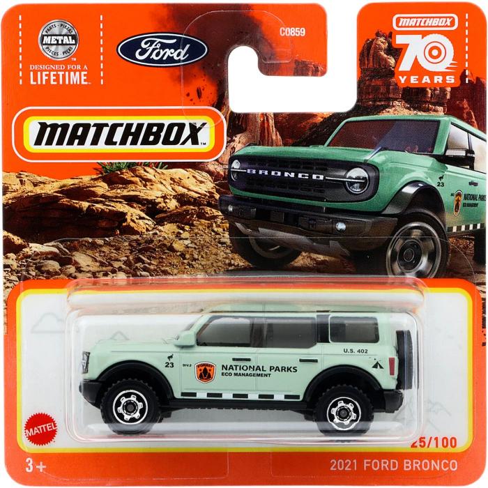 Matchbox 2021 Ford Bronco - Mintgrn - Matchbox 70 Years - Matchbox