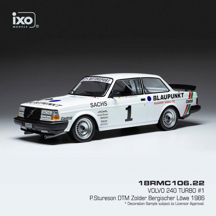 Ixo Models Volvo 240 Turbo - #1 Per Stureson - Zolder 1986 - Ixo - 1:18