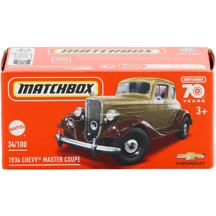Matchbox 1934 Chevy Master Coupe - Brun - Power Grab - Matchbox