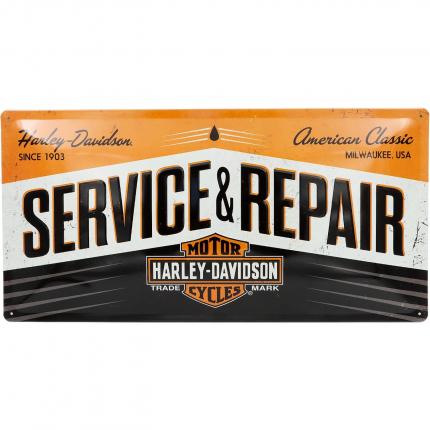 Nostalgic-Art Harley-Davidson - Service & Repair - Plåtskylt - 50x25 cm