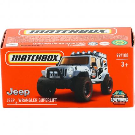 Matchbox Jeep Wrangler Superlift - Vit - Power Grab - Matchbox
