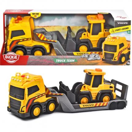 Dickie Toys Truck Team - Volvo trailer med hjullastare - Dickie Toys