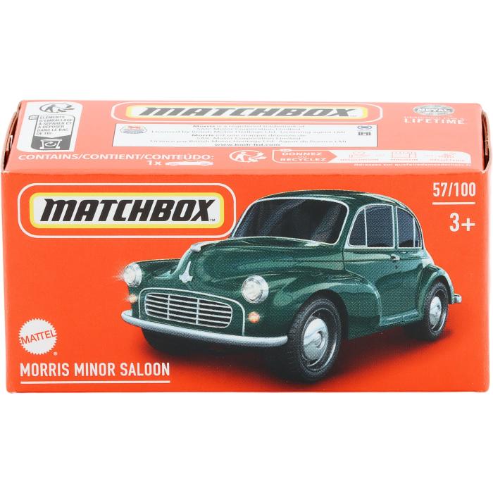 Matchbox Morris Minor Saloon - Grn - Power Grab - Matchbox