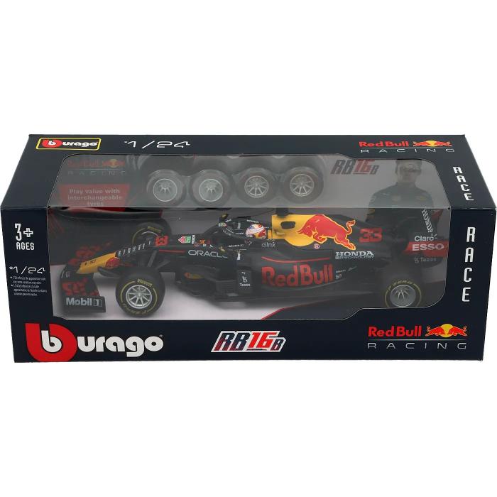 Bburago F1 - Red Bull - RB16B - Set med Dckbyte - Verstappen - 1:24