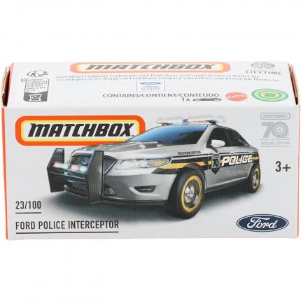 Matchbox Ford Police Interceptor - Silver - Power Grab - Matchbox