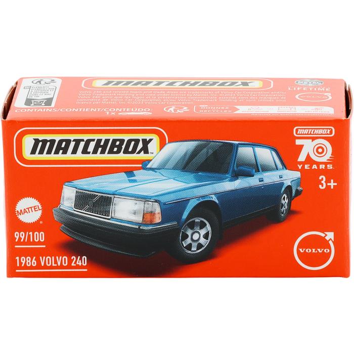 Matchbox 1986 Volvo 240 - Bl - Power Grab - Matchbox