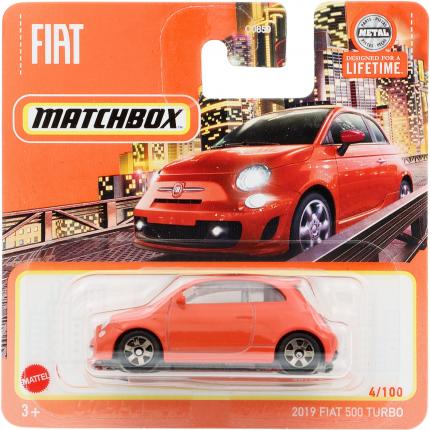 Matchbox 2019 Fiat 500 Turbo - Orange - Matchbox