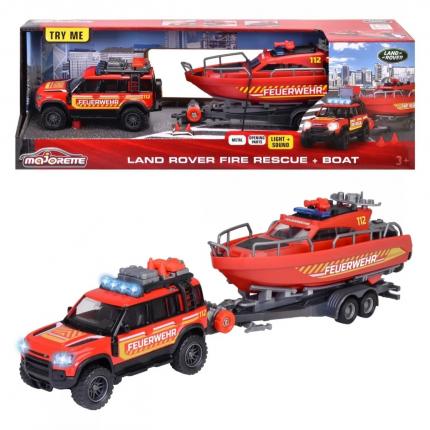 Majorette Land Rover Fire Rescue + Boat - Majorette Grand Series