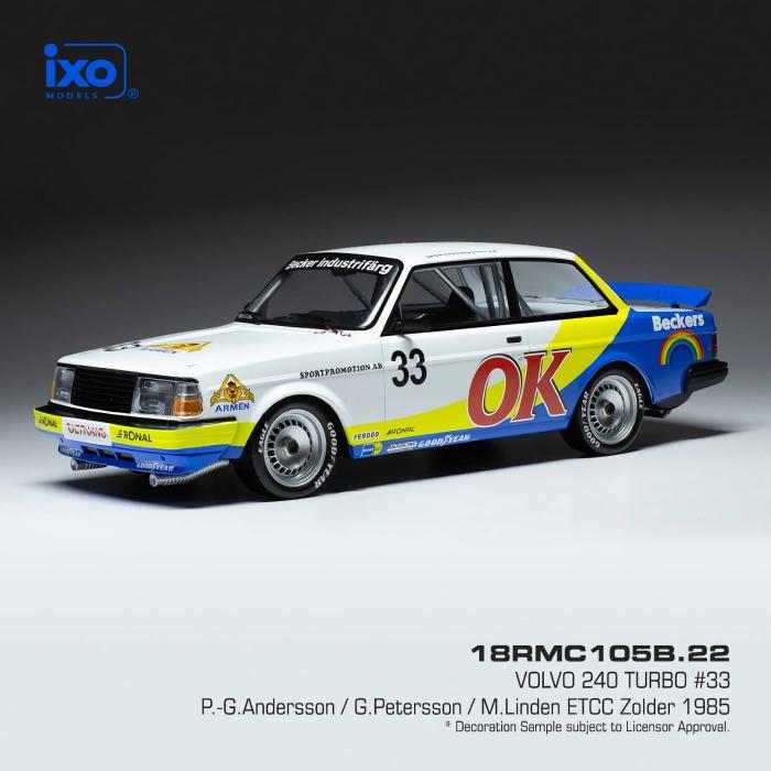Ixo Models Volvo 240 Turbo #33 Andersson/Petersson/Linden - Ixo - 1:18
