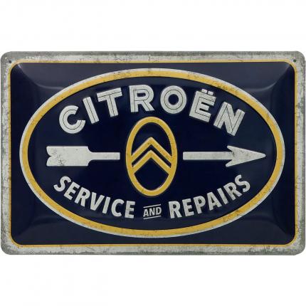 Nostalgic-Art Citroën - Service and Repairs - Plåtskylt - 30x20 cm
