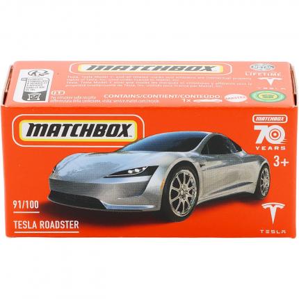 Matchbox Tesla Roadster - Silver - Power Grab - Matchbox