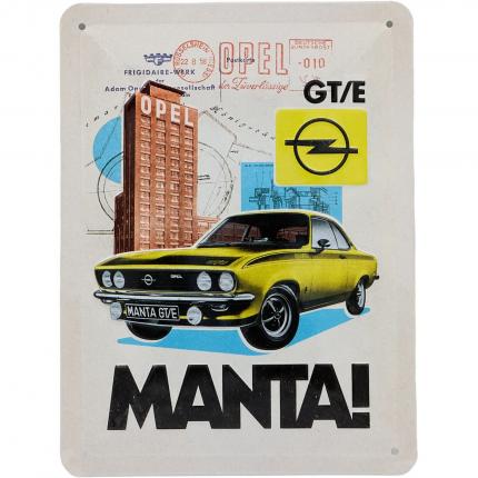 Nostalgic-Art Opel Manta GT/E - Plåtskylt - 15x20 cm