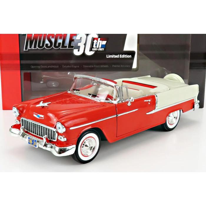 Auto World 1955 Chevy Bel Air Convertible - Rd - Auto World - 1:18