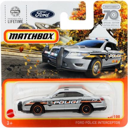 Matchbox Ford Police Interceptor - Silver - 70 Years - Matchbox