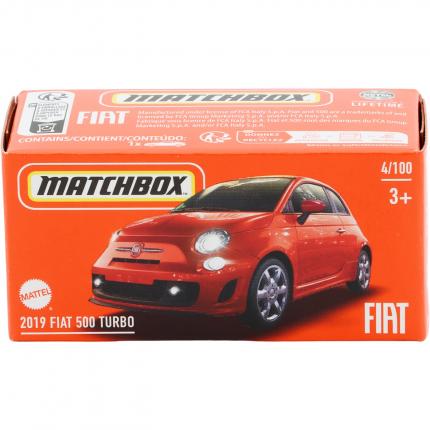 Matchbox 2019 Fiat 500 Turbo - Orange - Power Grab - Matchbox