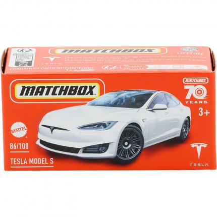Matchbox Tesla Model S - Vit - Power Grab - Matchbox