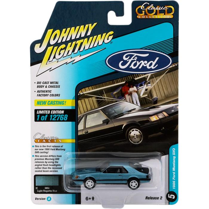 Johnny Lightning 1986 Ford Mustang SVO - Bl - Johnny Lightning - 1:64