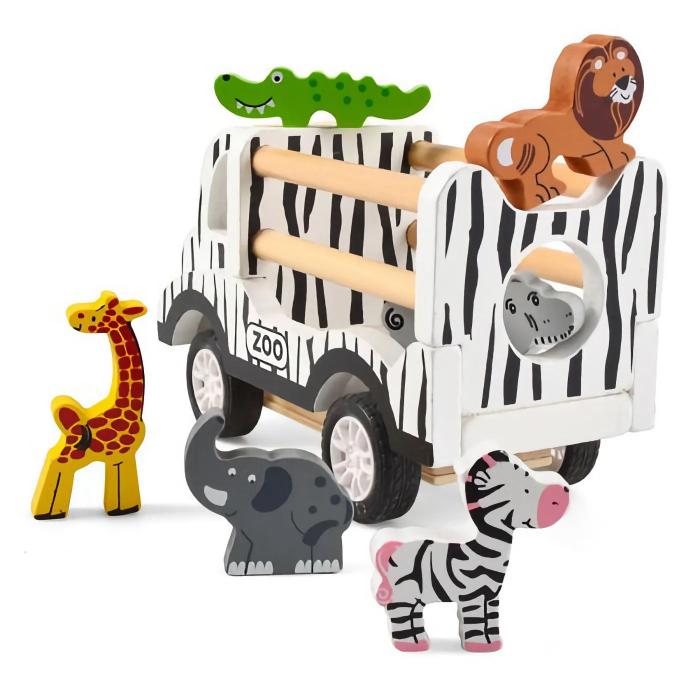 Magni Zoo-bil med pullback och 6 djur - Magni
