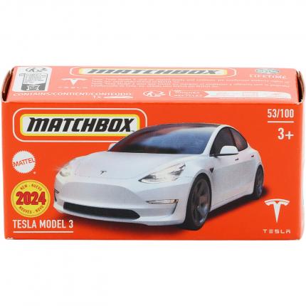 Matchbox Tesla Model 3 - Vit - Power Grab - Matchbox