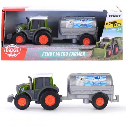 Dickie Toys Traktor med mjölkvagn - Fendt Micro Farmer - Dickie Toys