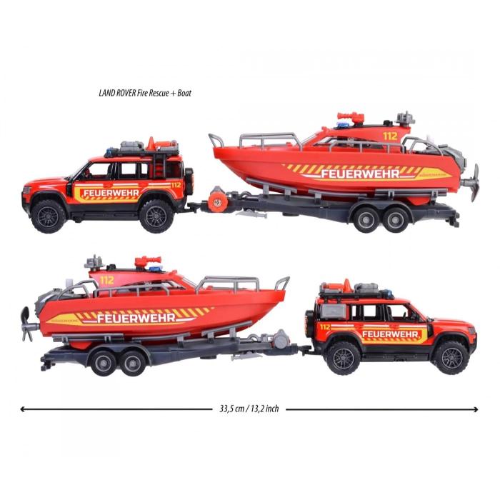 Majorette Land Rover Fire Rescue + Boat - Majorette Grand Series