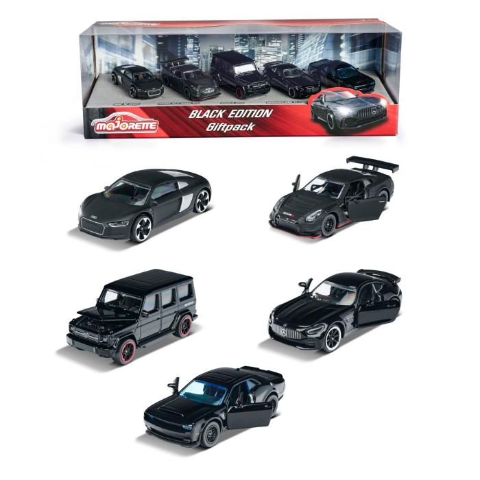Majorette Majorette Black Edition Giftpack - 5 svarta leksaksbilar
