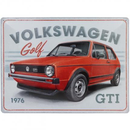 Nostalgic-Art Volkswagen Golf GTI 1976 - Röd - Plåtskylt - 40x30 cm