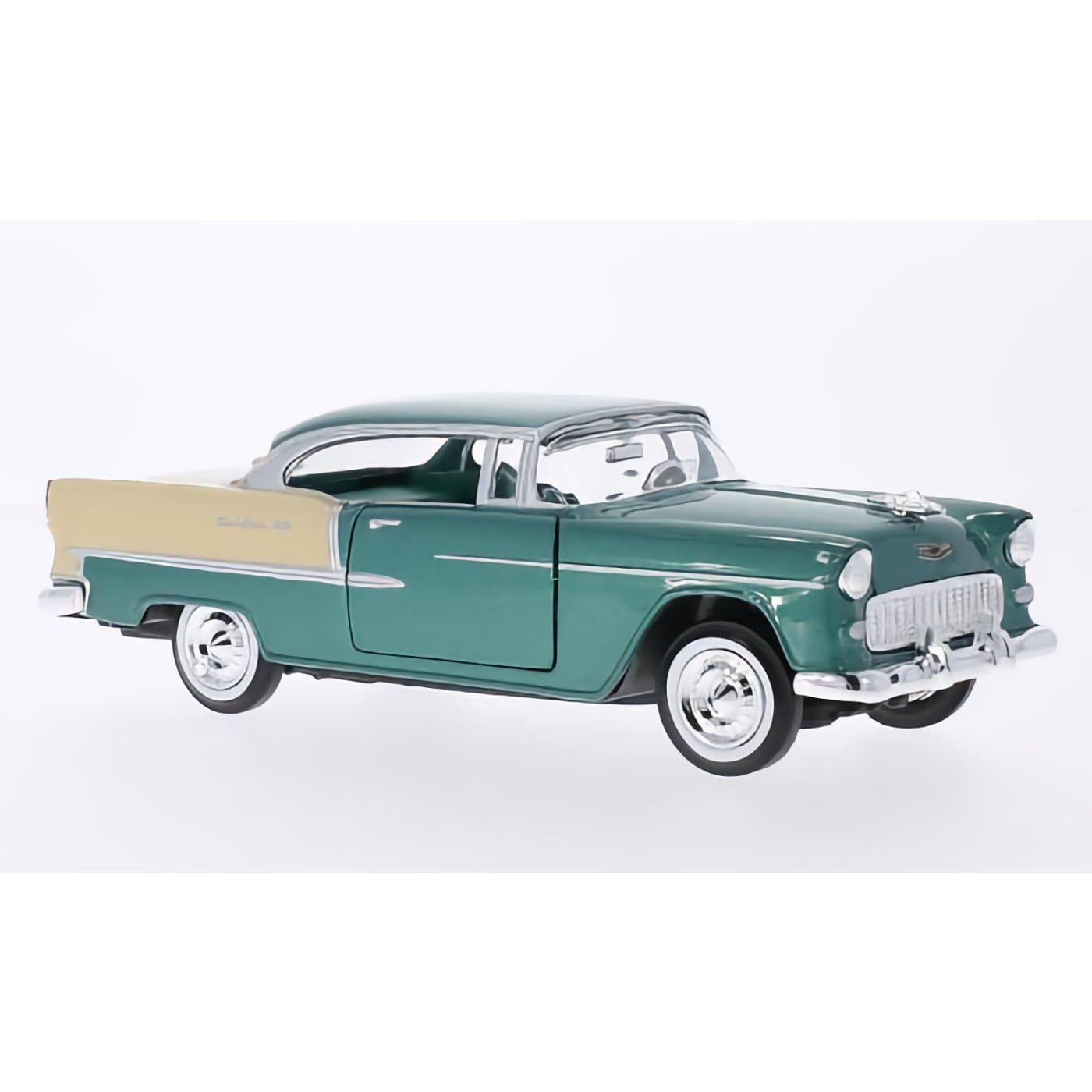 Läs mer om 1955 Chevy Bel Air - Grön och Beige - Motormax - 1:24